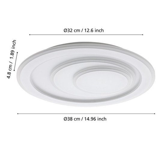 Eglo Palagiano 1 fehér LED mennyezeti lámpa (EG-32052) LED 1 izzós IP20