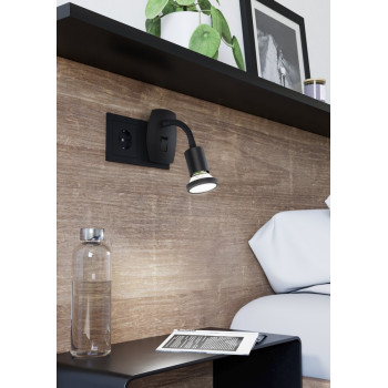 Eglo Parrini fekete konnektorba dugható lámpa (EG-300913) GU10 1 izzós IP20