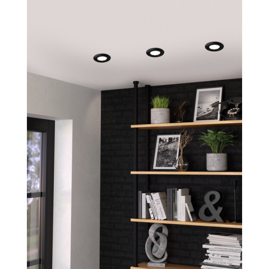 Eglo Peneto fekete mennyezetbe építhető lámpa szett (EG-900752) GU10 3 izzós IP20
