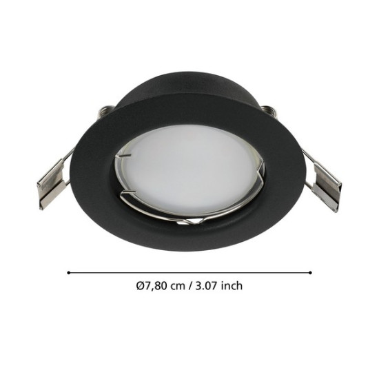 Eglo Peneto fekete mennyezetbe építhető lámpa szett (EG-900754) GU10 3 izzós IP20