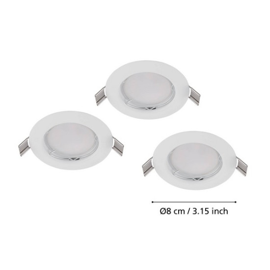 Eglo Peneto fehér mennyezetbe építhető lámpa szett (EG-94235) GU10 3 izzós IP20