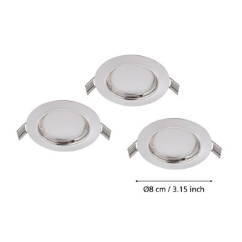 Eglo Peneto króm mennyezetbe építhető lámpa szett (EG-94236) GU10 3 izzós IP20