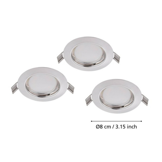 Eglo Peneto króm mennyezetbe építhető lámpa szett (EG-94236) GU10 3 izzós IP20