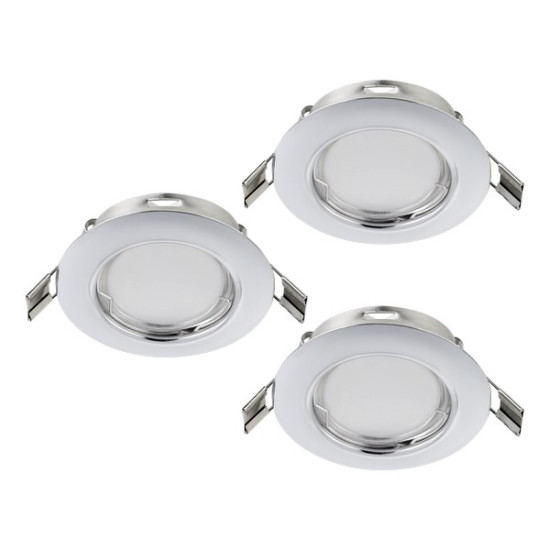 Eglo Peneto króm mennyezetbe építhető lámpa szett (EG-94236) GU10 3 izzós IP20