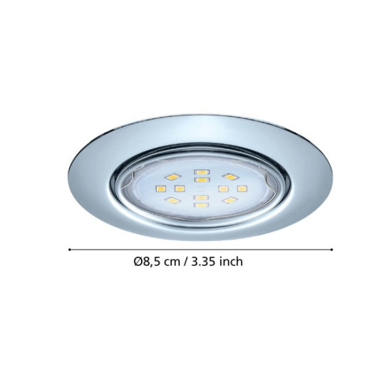 Eglo Peneto króm mennyezetbe építhető lámpa szett (EG-94407) GU10 3 izzós IP20