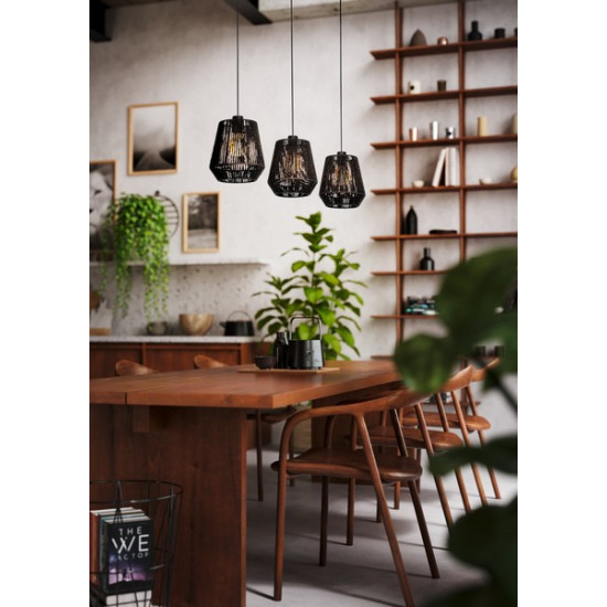 Eglo Persley fekete függesztett lámpa (EG-44106) E27 3 izzós IP20