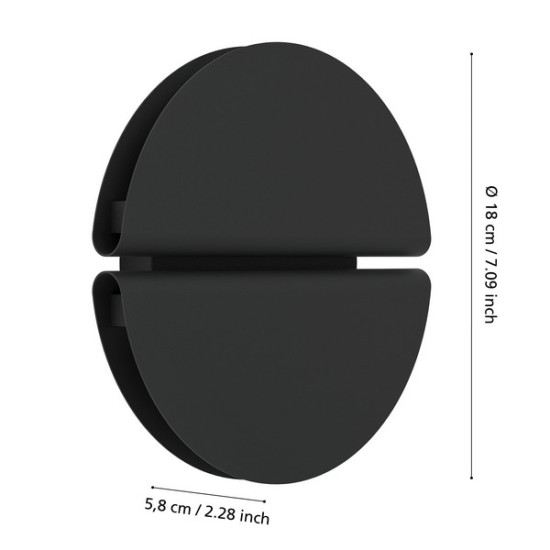 Eglo Pianosa fekete LED fali lámpa (EG-902118) LED 1 izzós IP20