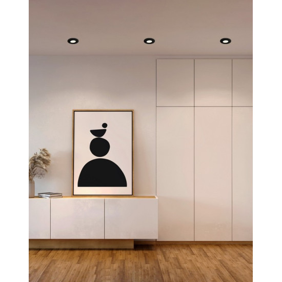 Eglo Pineda fekete LED mennyezetbe építhető lámpa szett (EG-900748) LED 1 izzós IP20