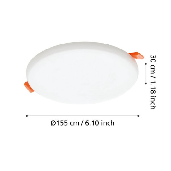 Eglo Rapita fehér fürdőszobai LED mennyezetbe építhető lámpa (EG-900964) LED 1 izzós IP20/65