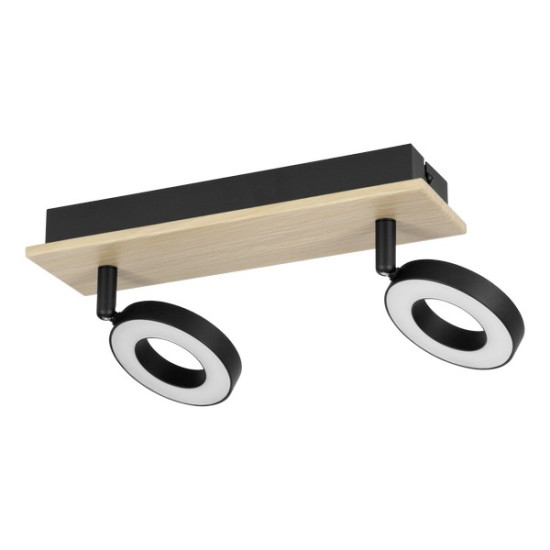 Eglo Rielves fekete-natúr LED mennyezeti spotlámpa (EG-901203) LED 2 izzós IP20