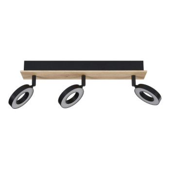 Eglo Rielves fekete-natúr LED mennyezeti spotlámpa (EG-901204) LED 3 izzós IP20