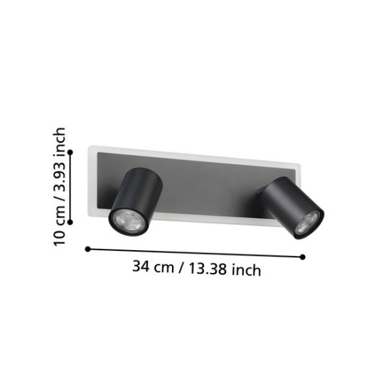 Eglo Rimbocchi 1 fekete-fehér LED mennyezeti spotlámpa (EG-901635) LED 1 izzós IP20