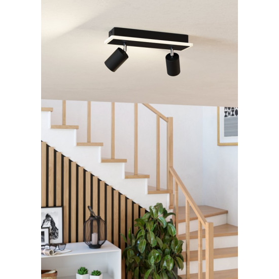 Eglo Rimbocchi 1 fekete-fehér LED mennyezeti spotlámpa (EG-901635) LED 1 izzós IP20