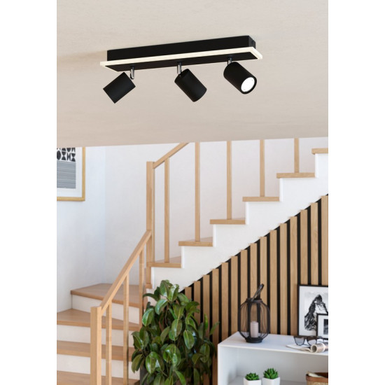 Eglo Rimbocchi 1 fekete-fehér LED mennyezeti spotlámpa (EG-901636) LED 1 izzós IP20