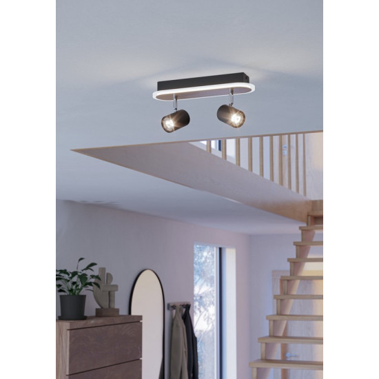 Eglo Rimbocchi fekete-natúr LED mennyezeti spotlámpa (EG-901632) LED 1 izzós IP20