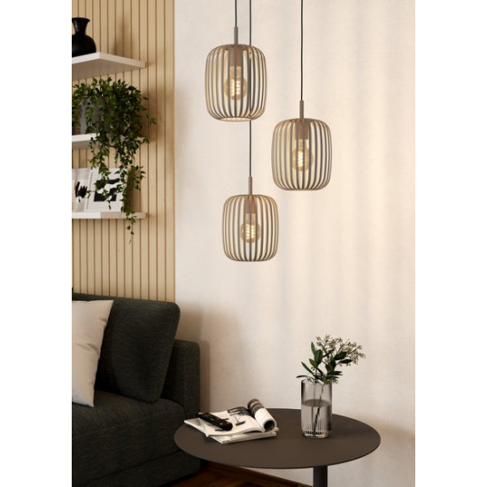 Eglo Romazzina homokszínű függesztett lámpa (EG-900687) E27 3 izzós IP20