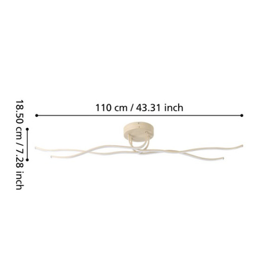 Eglo Roncade 2 natúr LED fali/mennyezeti lámpa (EG-901105) LED 1 izzós IP20