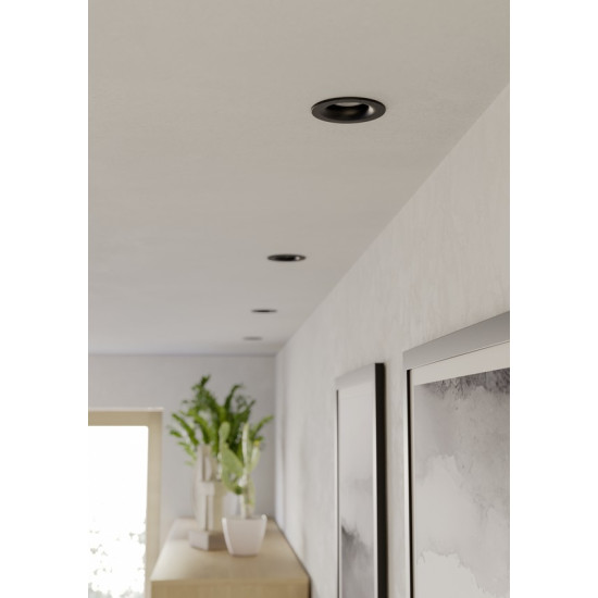 Eglo Salabate fekete fürdőszobai LED mennyezetbe építhető lámpa szett (EG-902274) LED 3 izzós IP65