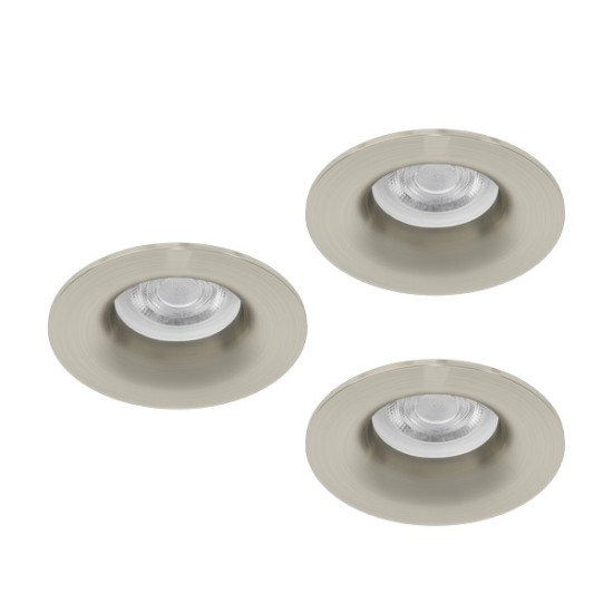 Eglo Salabate matt nikkel fürdőszobai LED mennyezetbe építhető lámpa szett (EG-902276) LED 3 izzós IP65