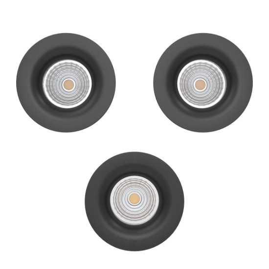 Eglo Saliceto fekete LED mennyezetbe építhető lámpa szett (EG-902278) LED 3 izzós IP20