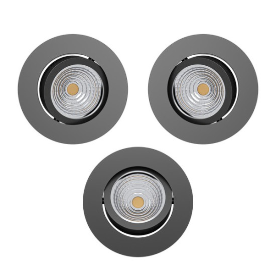 Eglo Saliceto fekete LED mennyezetbe építhető lámpa szett (EG-902281) LED 3 izzós IP20