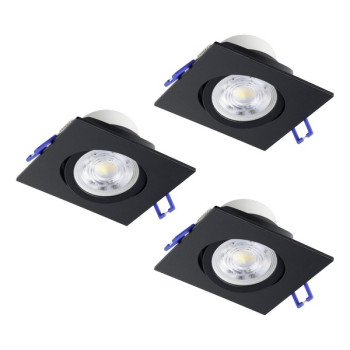 Eglo Saliceto fekete LED mennyezetbe építhető lámpa szett (EG-902284) LED 3 izzós IP20