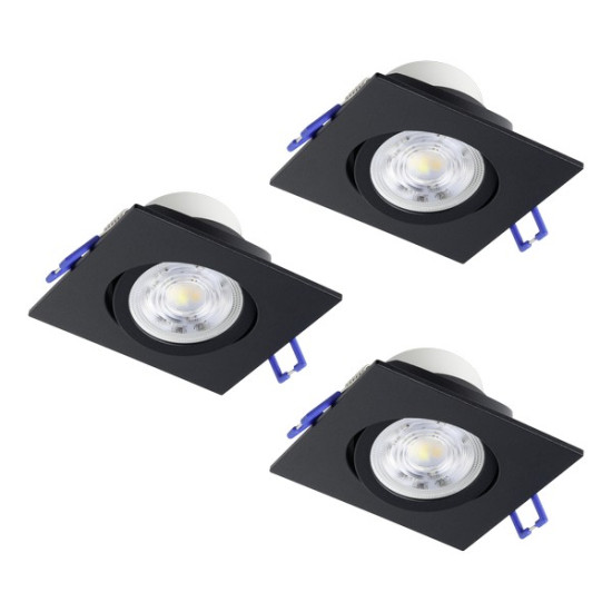 Eglo Saliceto fekete LED mennyezetbe építhető lámpa szett (EG-902284) LED 3 izzós IP20