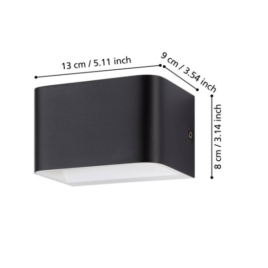 Eglo Sania 4 fekete-fehér LED fali lámpa (EG-901016) LED 1 izzós IP20