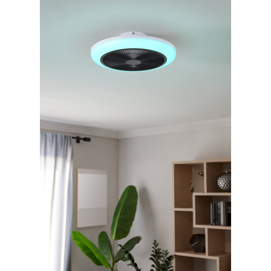 Eglo Sayulita 1 fehér-fekete LED mennyezeti ventilátoros lámpa (EG-35216) LED 2 izzós IP20