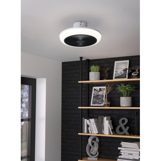 Eglo Sayulita fehér-fekete LED mennyezeti ventilátoros lámpa (EG-35198) LED 1 izzós IP20