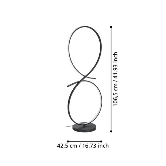 Eglo Serpins fekete LED állólámpa (EG-901271) LED 1 izzós IP20