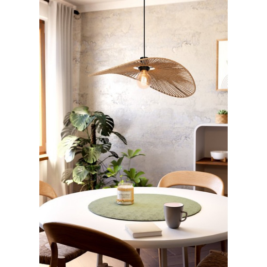 Eglo Siruela fekete-natúr függesztett lámpa (EG-31991) E27 1 izzós IP20