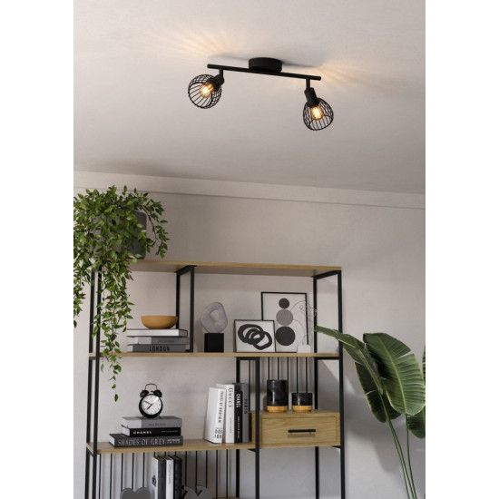 Eglo Sonnino fekete mennyezeti spotlámpa (EG-901039) E14 2 izzós IP20