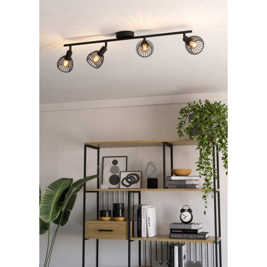 Eglo Sonnino fekete mennyezeti spotlámpa (EG-901042) E14 4 izzós IP20