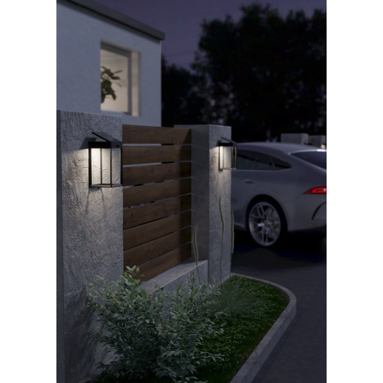 Eglo Suzzara fekete LED napelemes kültéri fali lámpa (EG-901083) SOLAR-LED 1 izzós IP44