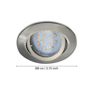 Eglo Tedo matt nikkel mennyezetbe építhető lámpa szett (EG-31689) GU10 3 izzós IP20