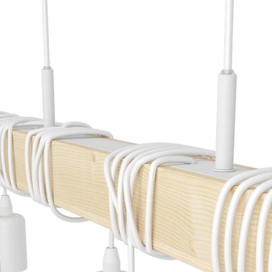 Eglo Townshend fehér-natúr függesztett lámpa (EG-43704) E27 4 izzós IP20