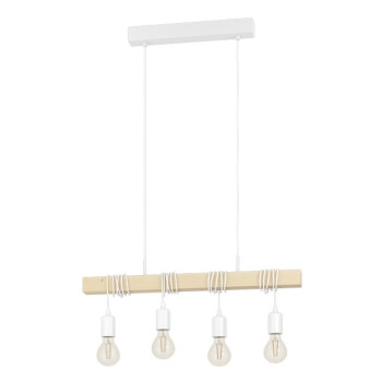 Eglo Townshend fehér-natúr függesztett lámpa (EG-43704) E27 4 izzós IP20