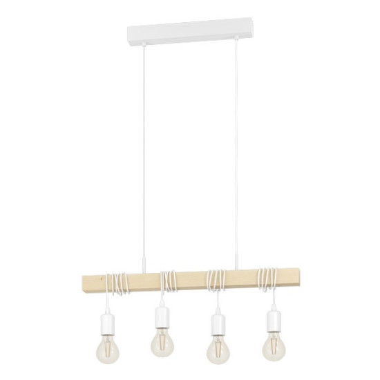 Eglo Townshend fehér-natúr függesztett lámpa (EG-43704) E27 4 izzós IP20