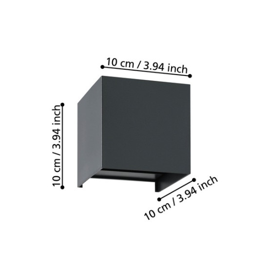 Eglo Valmontone fekete LED fali lámpa (EG-901049) LED 2 izzós IP20