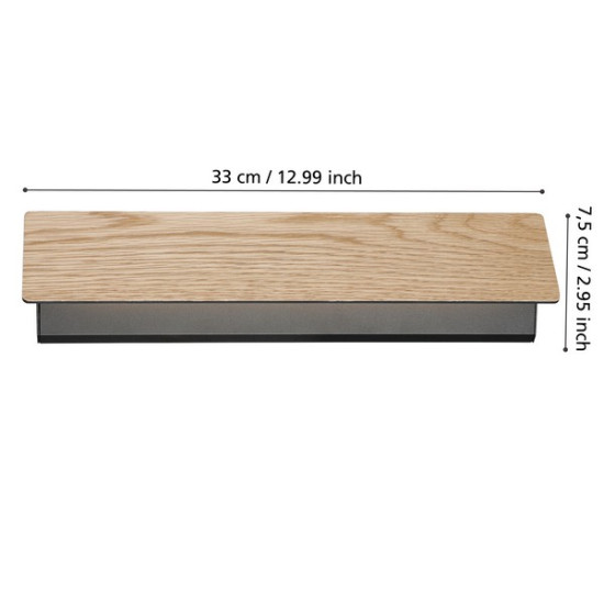 Eglo Zubialde natúr-fekete LED fali lámpa (EG-901741) LED 1 izzós IP20