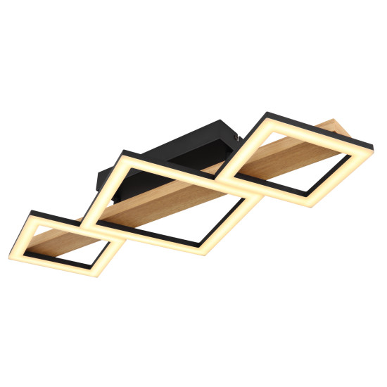 Globo Dustin fekete-barna LED mennyezeti lámpa (GLO-67288D1)  1 izzós IP20