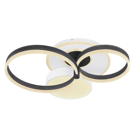 Globo Jack fehér-fekete távirányítós okos LED mennyezeti lámpa (GLO-48448-48SH) LED 1 izzós IP20