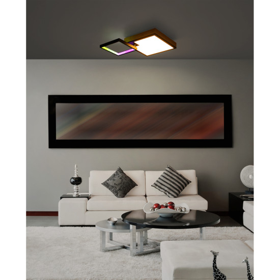 Globo Jacky fekete-opál távirányítós LED mennyezeti lámpa (GLO-41392-21) LED 1 izzós IP20