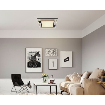 Globo Jorry fekete-opál távirányítós LED mennyezeti lámpa (GLO-67283-40) LED 1 izzós IP20