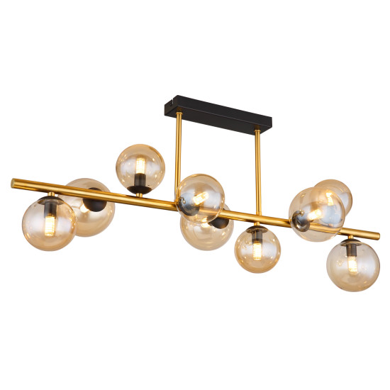 Globo Riha fekete-borostyán mennyezeti lámpa (GLO-56135-9D) G9 9 izzós IP20