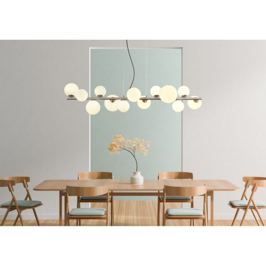 Globo Riha nikkel-opál függesztett lámpa (GLO-56140-13H) G9 13 izzós IP20