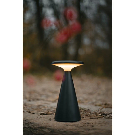 Maxlight Funghi fekete hordozható LED asztali lámpa (MAX-T0063) LED 1 izzós IP44