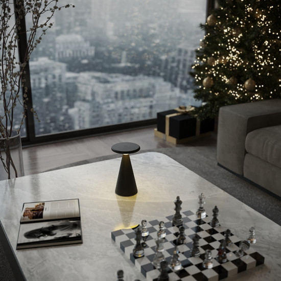 Maxlight Funghi fekete hordozható LED asztali lámpa (MAX-T0063) LED 1 izzós IP44