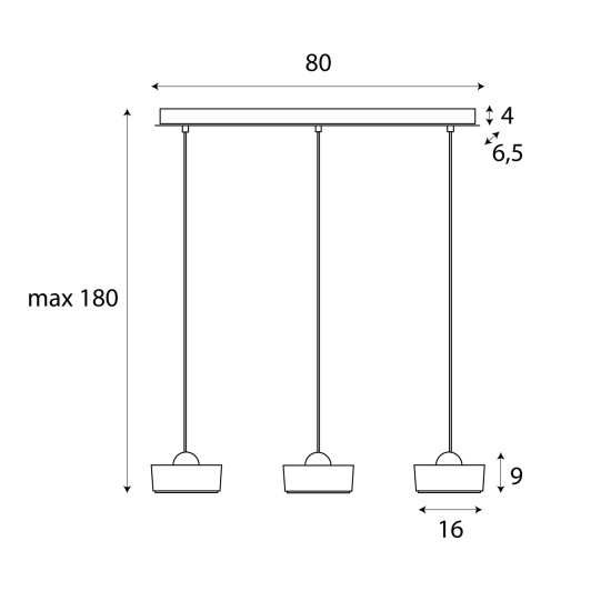 Maxlight Lipari arany-átlátszó LED függesztett lámpa (MAX-P0545) LED 3 izzós IP20